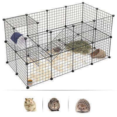 Diy kombination trådnet kæledyr bur hund kat kanin bur multi funktion hegn jern bur marsvin metal hamster bure