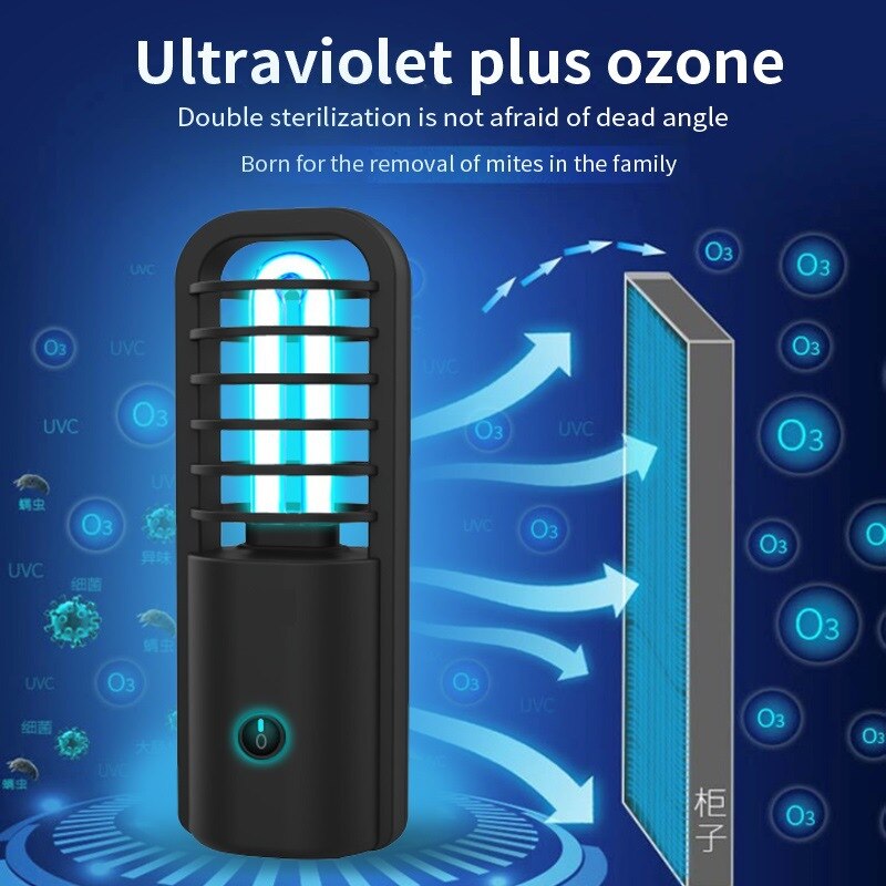 Bærbar uv-lys sterilisator usb-opladning uvc-lampe sanitizer stick ultraviolet lampe bakteriedræbende desinfektion bakteriedræbende lampe