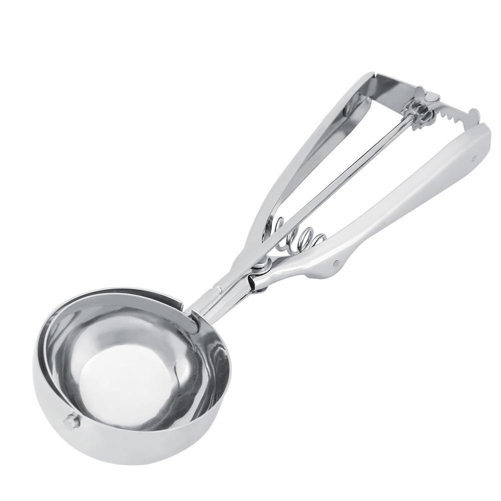 2 Size Stainless Steel Ice Cream Scoop Cookie Scoop Ice Cream Scoop Trigger Spring Handle Kitchen Accessories