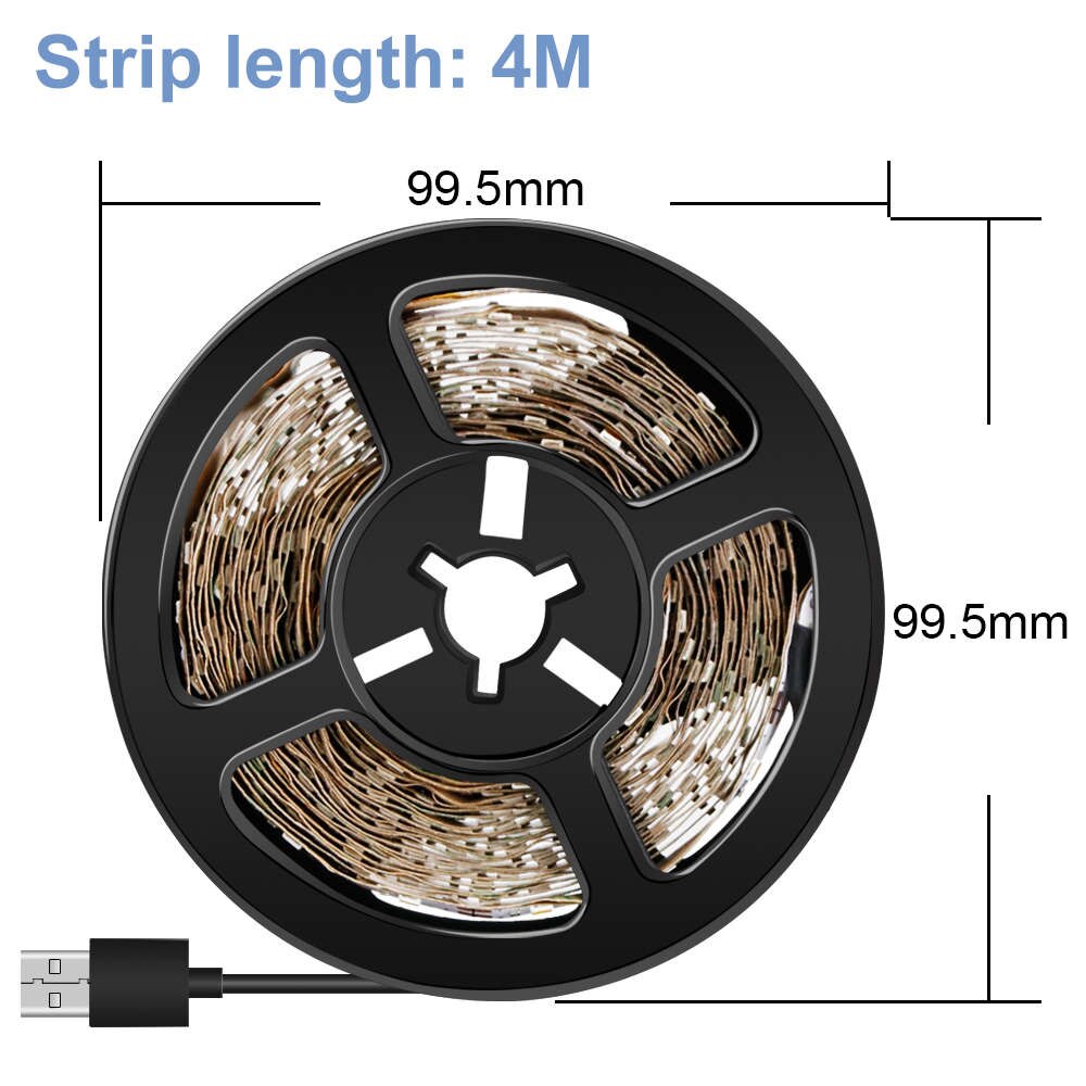 USB Strip LED TV Licht 5 V Flexibele LED Night Lamp Draadloze LED Computer Lint Lichten Garderobe Kast Lamp Backlight verlichtin: 4m 240leds / Cold White