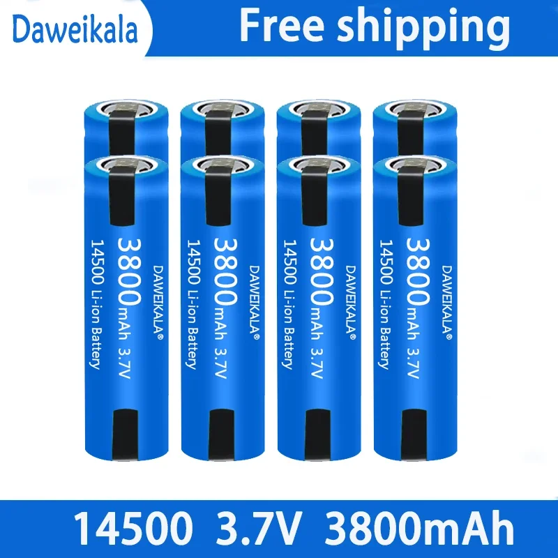 14500 battery 3.7V AA 3800mah lithium ion battery, with welding, for electric toothbrush, razor, barber rechargeable battery: Red