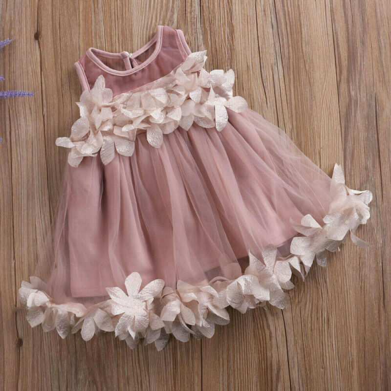 Toddler Kids Baby Girl Flower Tutu Dress Boho Beach Party Pageant Princess Dress Outfits Kids Girl Clothes 0-7T