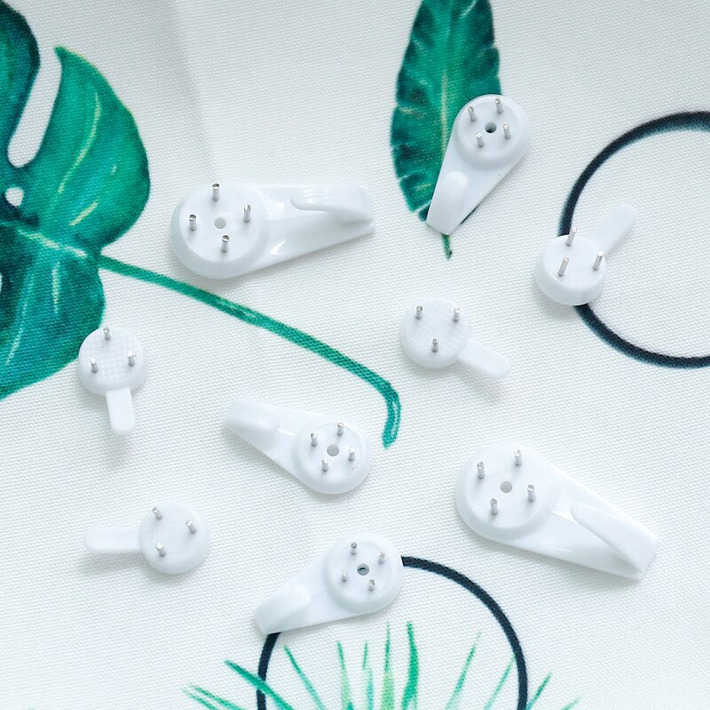 10 pçs decoração de parede instalação ganchos sem costura prego cozinha sala estar quarto casa diariamente pendurado parede gancho invisível branco