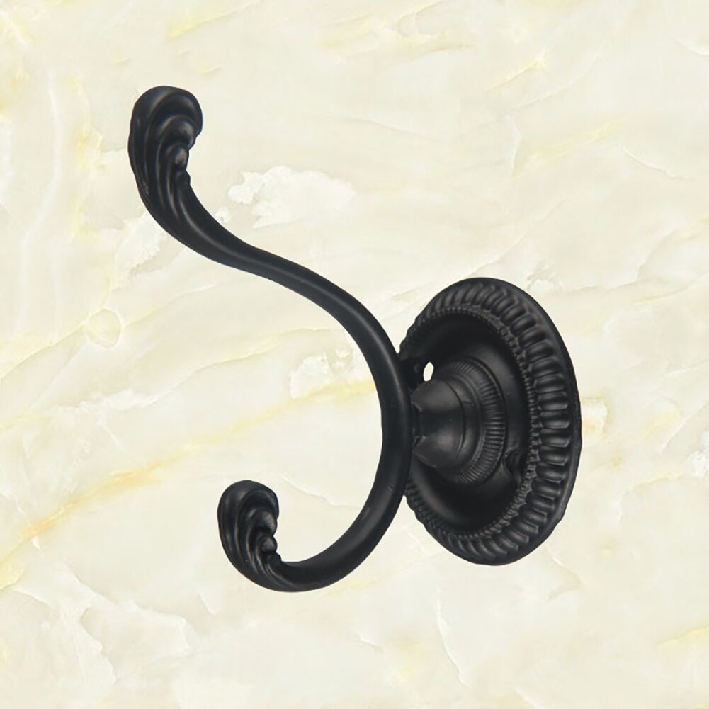 Gancho de pared de armario de bronce antiguo/negro de gran tamaño para ropa, Perchero de abrigo, Perchero de ropa Vintage: black