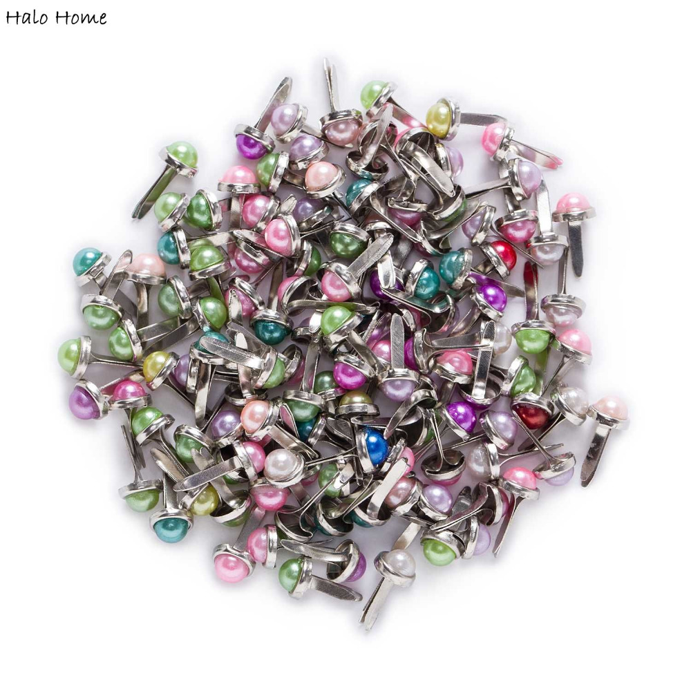 20Pcs Brads Mixed Fastener Metal Scrapbooking Embellishment Handmade Crafts Card Making Decorative DIY Rivets 6mm