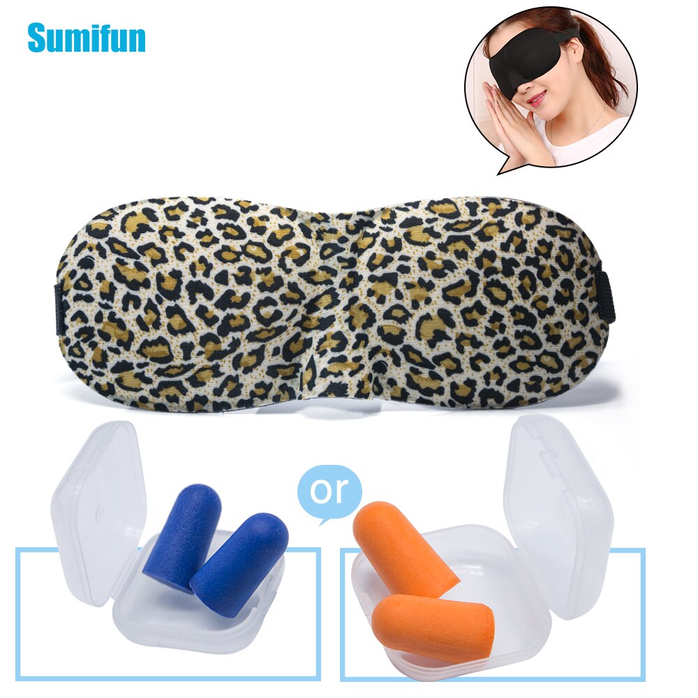 3D Memory Foam Eye Mask with Ear Plugs Eyeshades Travel Set for Sleeping Work Study Rest Sleep Mask Soft Sponge Pad Cover