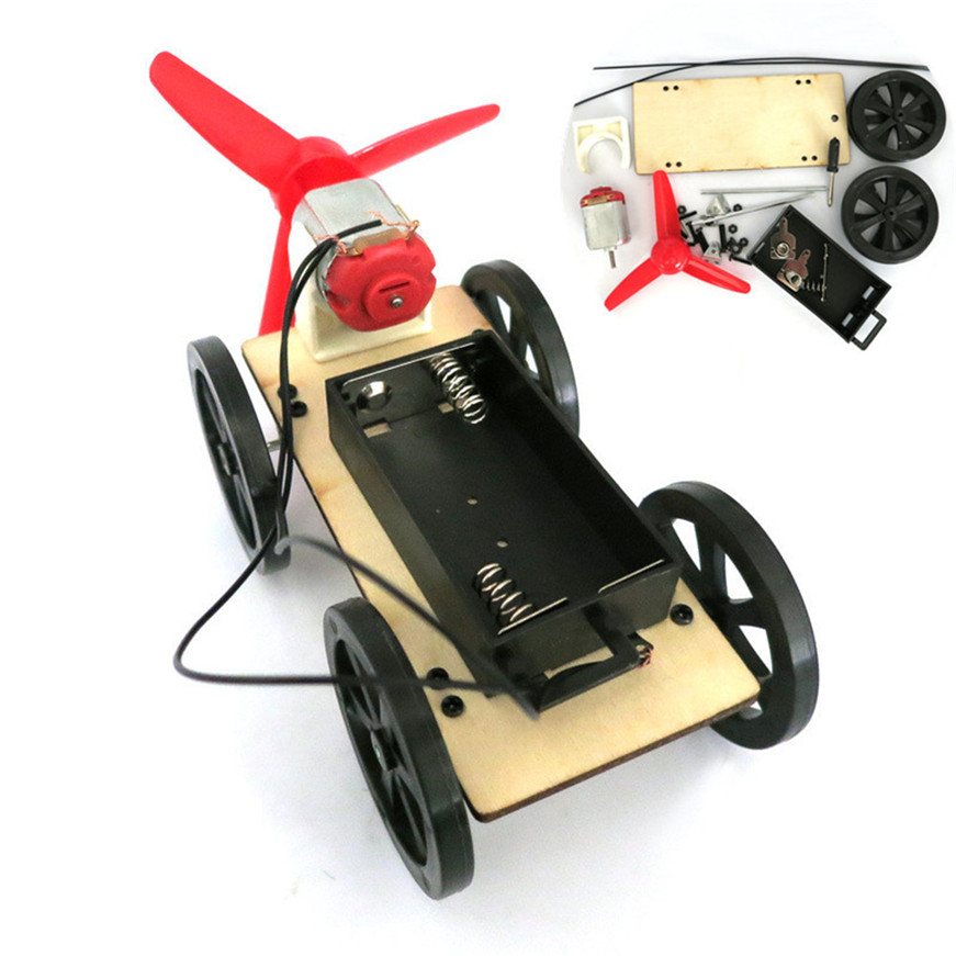# Mini Wind Powered Toy DIY Car Kit Children Educational Gadget Hobby Funny