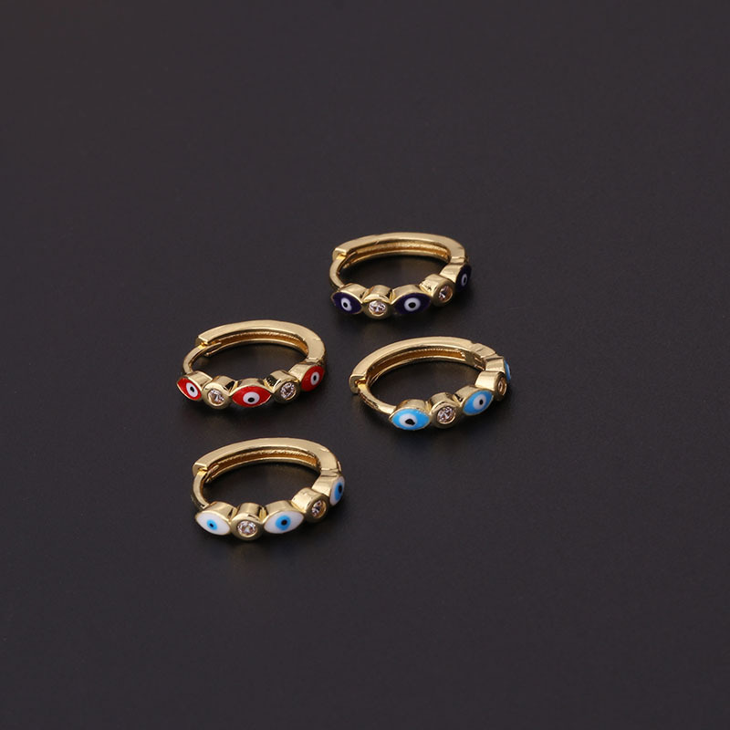 1 pieza Bohemia pintura Ojo Azul aro pendientes para las mujeres nueva tendencia de joyería Piercing, pendientes para los adolescentes