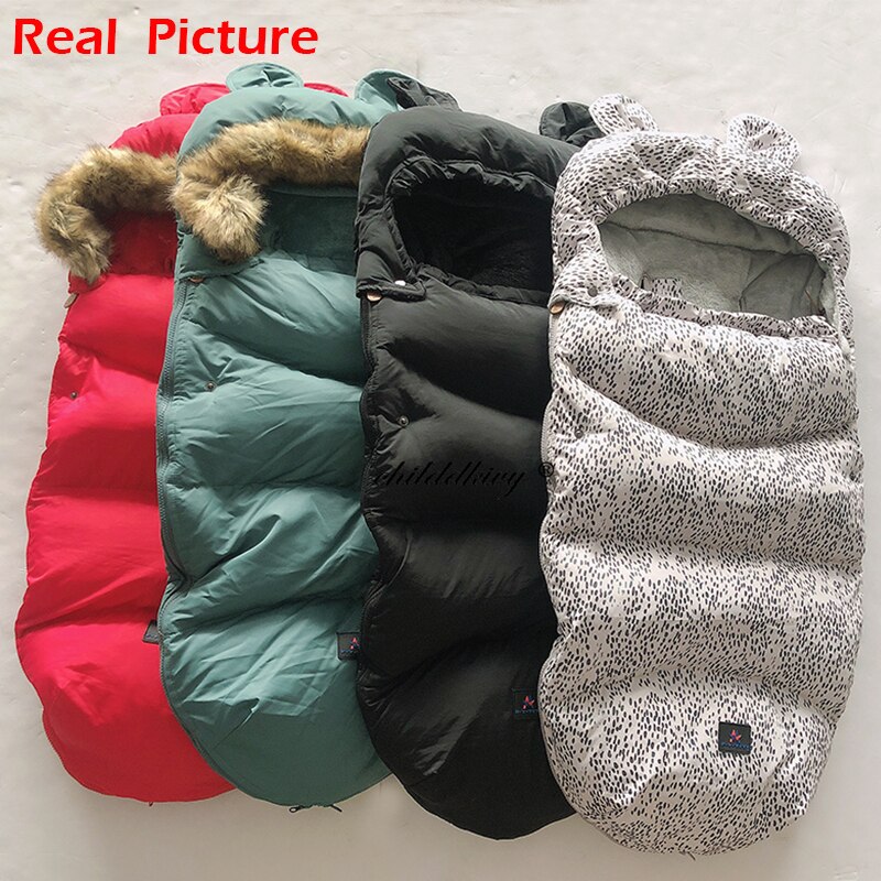 Winter Baby Kinderwagen Schlafsack Nette Ohr Schlafsack Für Kleinkind Warme Dicke Plus samt FußSack Neugeborenen Rollstuhl Umschläge