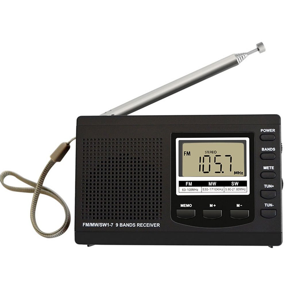 Digital Display Portable Radio FM AM Shortwave Radio Muti-band Stereo Sound Effect Radio Test Sports Radio