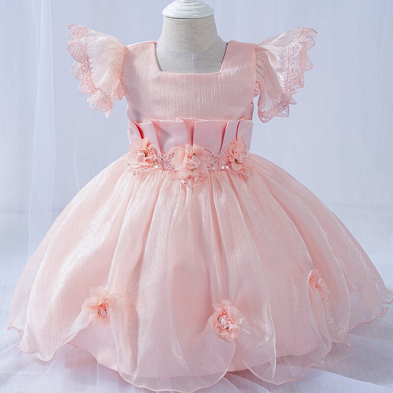 Flower Girl Dresses Birthday Dress for 1 Year Baby Girl Princess Dress Party and Wedding White Bridesmaid Dresses for Kids