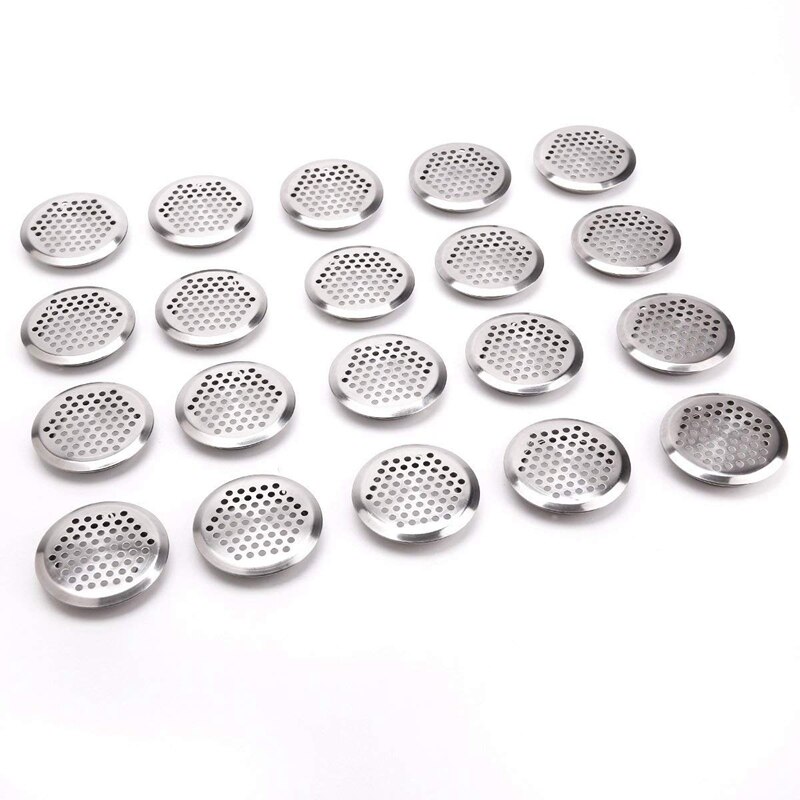 20 x luftingsgitter ventilasjonssirkellokk 65mm rustfritt stål sølv: misligholde tittel