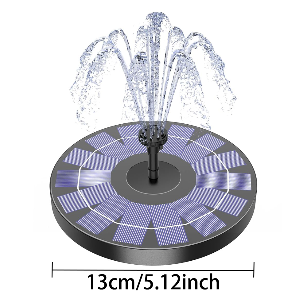 1W vogelbadfontein op zonne-energie met 6 sproeiers - geschikt voor binnen- en buitenplaatsen, tuinen en zwembaden: Default Title