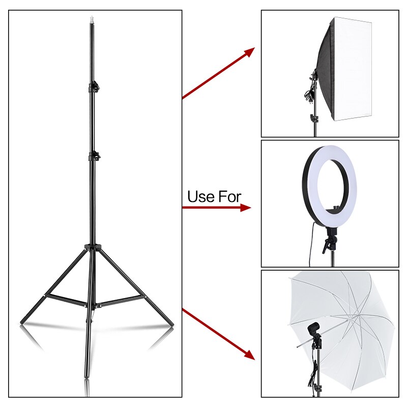 Professionale Regolabile 2M(79in) luce Del Basamento Del Treppiedi Con 1/4 Testa della Vite Per La Foto In Studio Flash Illuminazione Fotografica Softbox