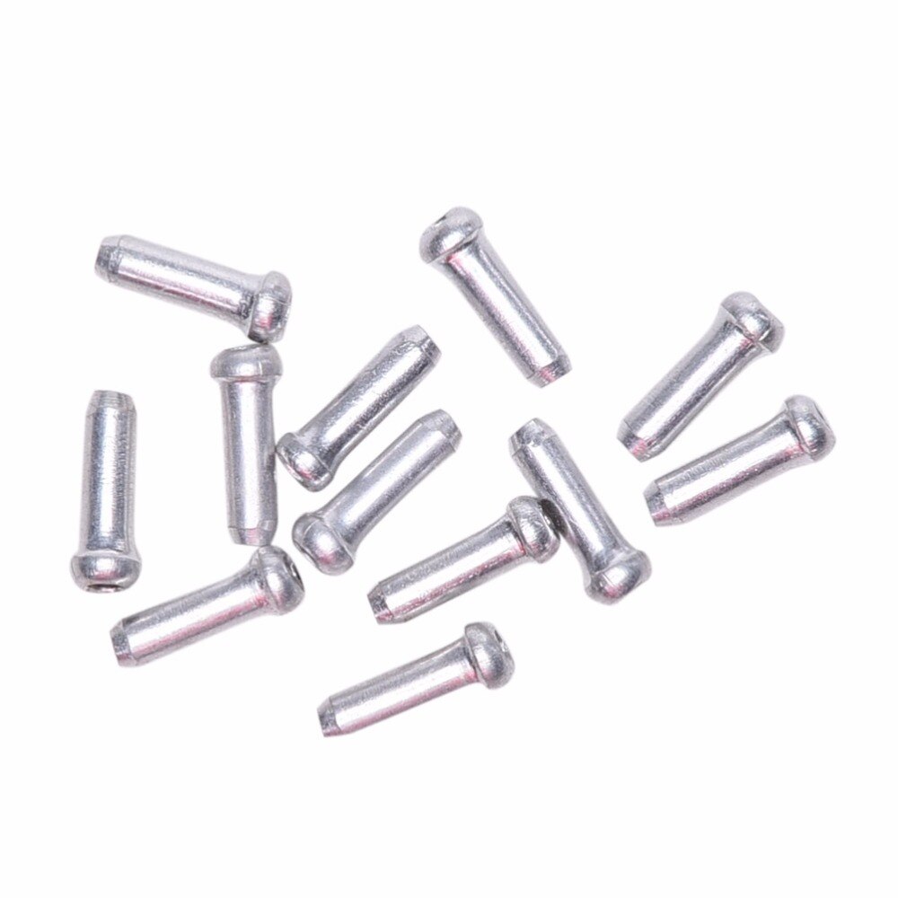 12PCS=1PACK Aluminium Alloy Bicycle Brake Cable Caps Metal Bike Brake Gear Cable Wire Outer End Cap Cover Crimps Tips Ferrules