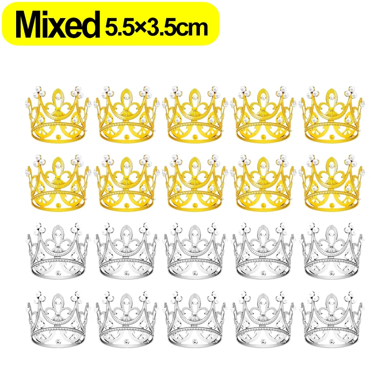 Mini Krone Kuchen Dekoration Perle Kronen freundlicher Haar Prinzessin Ornamente DIY Backen Cupcake Deckel Hochzeit Geburtstag Party Dekoration: XL / Olive