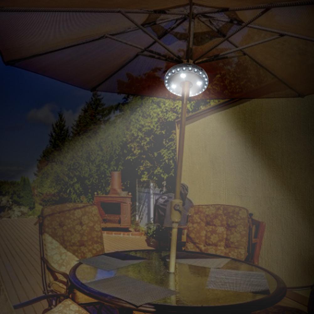 Yosoo LED-parasolverlichting – 28 LED’s, Draadloos, Voor Parasols En Tenten (zwart, Batterijen Niet Inbegrepen)