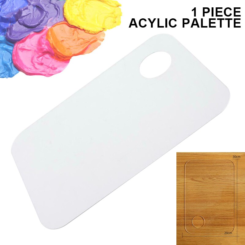Acrylic Paint Palette Transparent Art Paint Tray Palette Rectangle Watercolor Gouache Mixing Palette For Art Painting Sationery