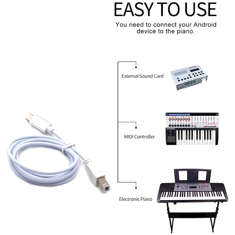 USB Type B To Midi Cable, Adapter Cable, Piano Audio Cable
