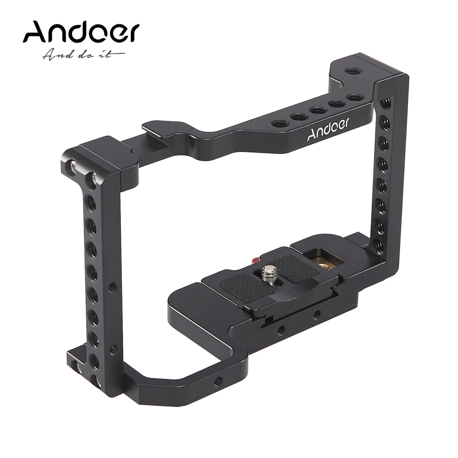 Andoer Camera Cage Video Film Movie Making Stabilizer Aluminum Alloy with Detachable Quick Release Plate Cold Shoe Mount