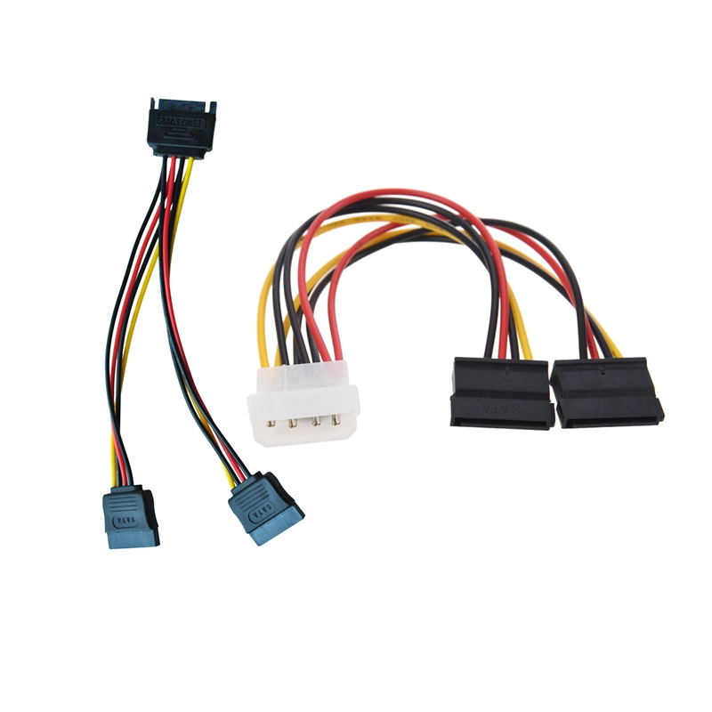 1Pcs 2-Port Sata Splitter Power Cable (2X12-Pin) &amp; 1Pcs 6In Sata Power Y Splitter Power Cable - M/F
