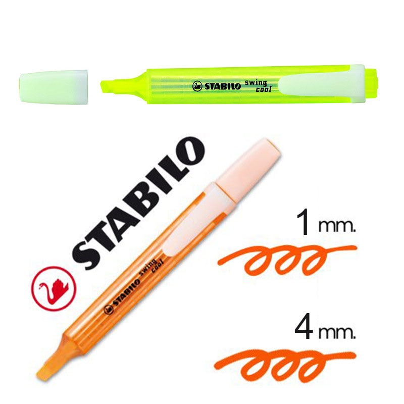 STABILO Swing Cool Markeerstift Markeerstift Fluorescerende Kleuren kawaii 1 + 4mm Mini Pocket Size Water Gebaseerde Draagbare Art tekening