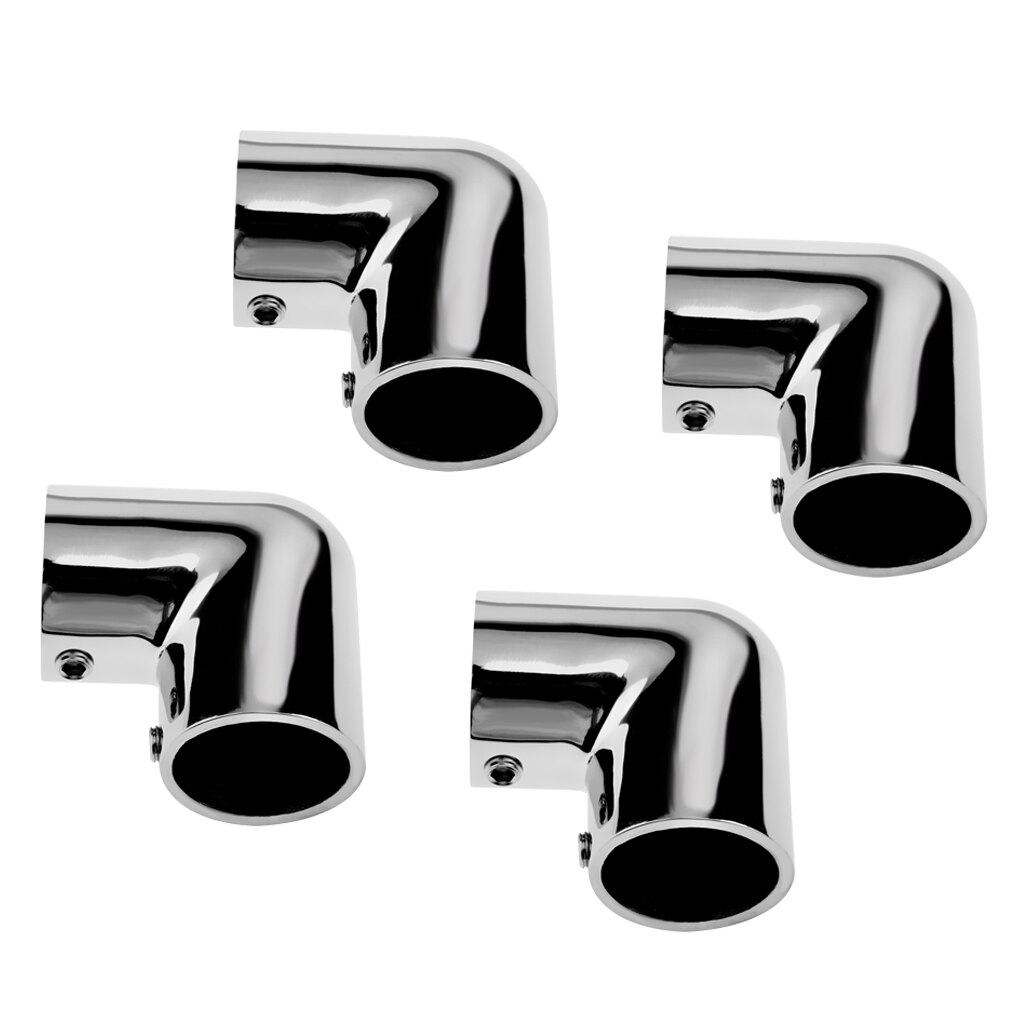 4pcs Boat Marine Hand Rail Fitting 90 Degree Elbow 316 Stainless Steel 22mm