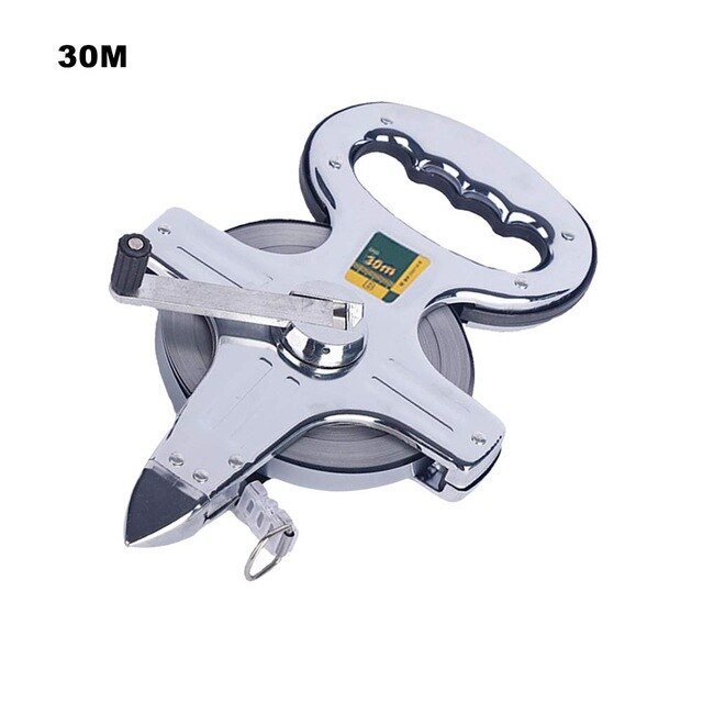 Metric 30M Portable Stainless Steel Shelf Ruler Thick And Durable Hand Crank Steel Frame Ruler Tape Measure