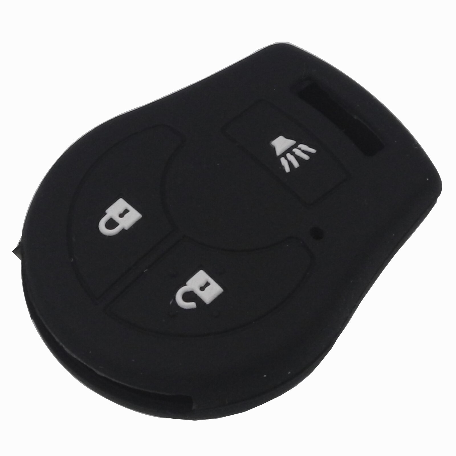 jingyuqin Silicone Soft Rubber Car Key Fob Case For Nissan Juke Micra Qashqai March Tiida 2/3/4 Button Car Key Cover Holder: 3 Buttons / Dark Blue