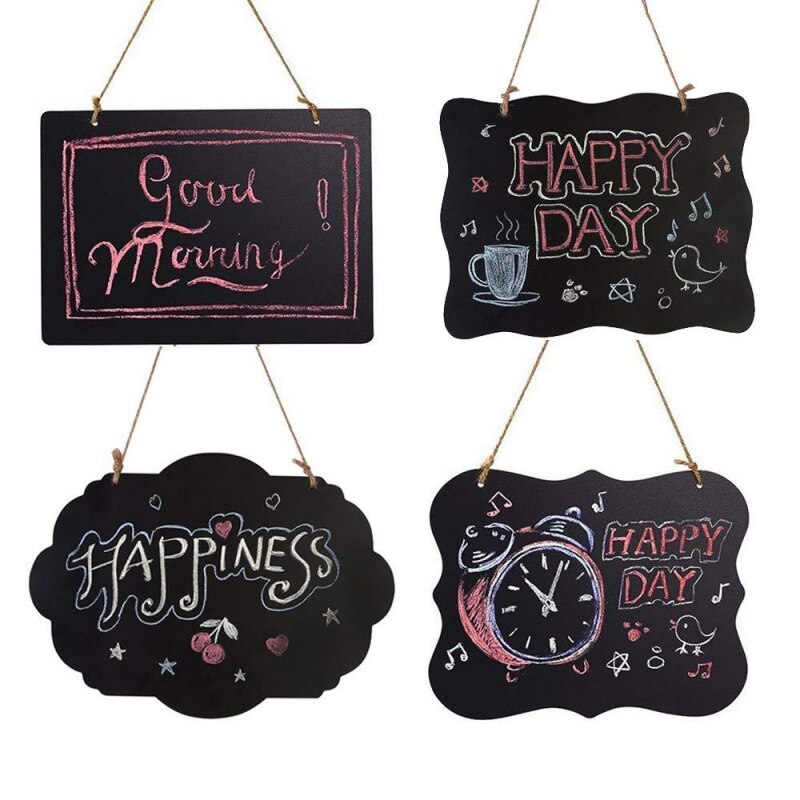 Mini Hanging Blackboard Double Sided Decorative Plaque Signs Message Board For Wedding Restaurants Kitchen Party Decoration