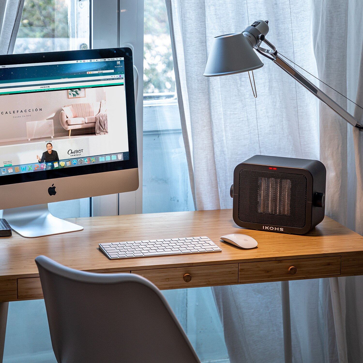 Calefactor eléctrico WARMIC NEGRO IKOHS calentadores eléctricos ventilador encimera Mini hogar portátil rápido ahorro de energía calentador para invierno de cerámica