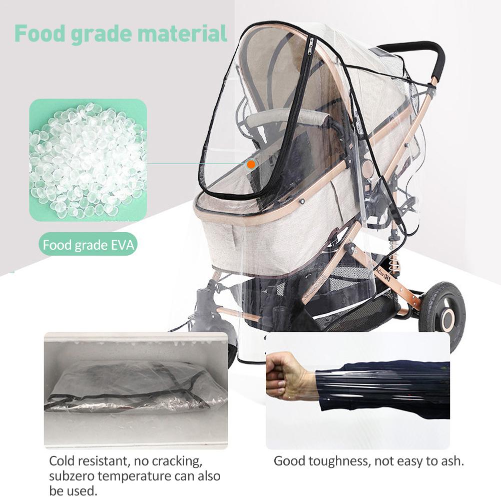 Wandelwagen Accessoires Waterdichte Regenhoes Transparante Wind Dust Shield Rits Open Voor Kinderwagens Kinderwagens Regenjas