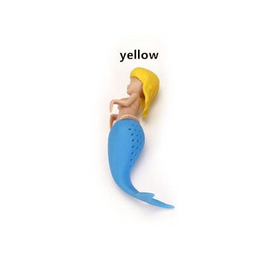 Herbruikbare Siliconen Thee Set Zeemeermin Thee Set Set Mermaid Thee Maker Siliconen Thee Afdruiprek Siliconen Theezeefje Geschenkdoos: yellow