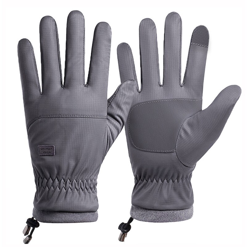 2020 novo à prova dwaterproof água manter quente luvas de esqui inverno mais veludo espessamento luvas de neve dos homens dedos tela toque equipamento de esqui: grey