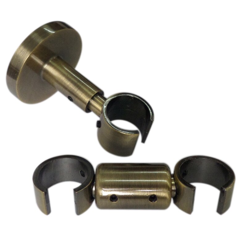 2 stk  d20mm gardinstang dekorativt loftbeslag 1+2 lfg  , 6cm ,  gardintilbehør beslag til vinduesdekoration: Antik bronze