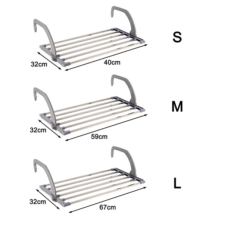Rvs Balkon Drogen Schoenenrek Multifunctionele Vouwen Droogrek Wasdroger Draagbare Indoor Opbergrek