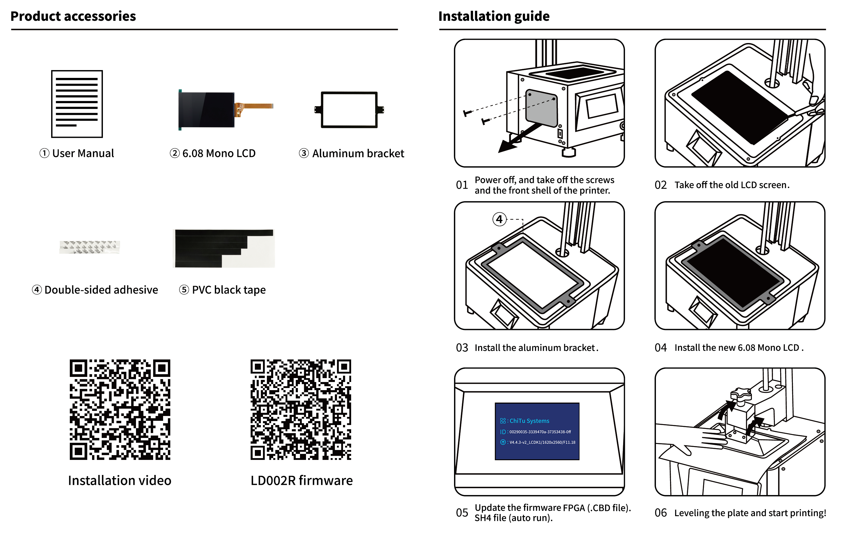 Zestaw ulepszeń do monochromatycznego ekranu LCD Creality LD-002R o przekątnej 6,08 cala i rozdzielczości 2K