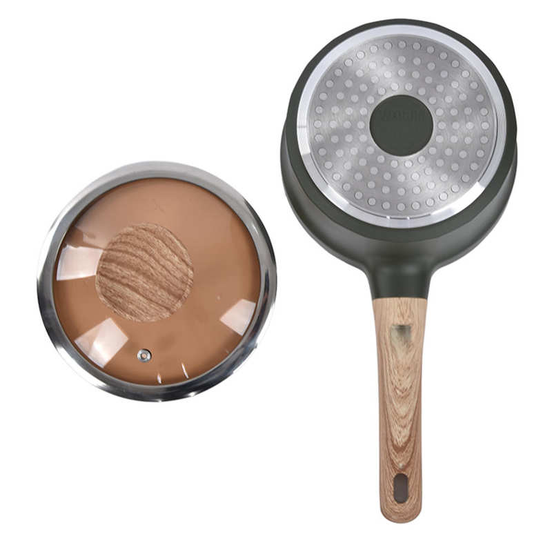 Stone Coating Milk Pan Comfortable Hand Feeling Light Smoke Cooking Uniform Heat Conduction Safety Stone Frying Pan with Lid for