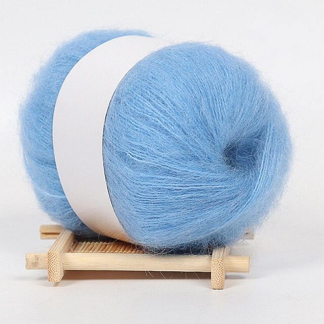 25G Zachte Dunne Mohair Garen Voor Breien Trui Fijne Pluche Wol Haak Garen Hand Geweven Garen Fiber Licht effen Kleur: 3