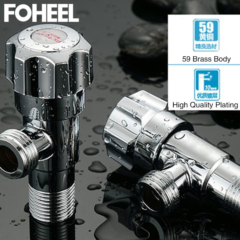 FOHEEL Copper Angle Valves G1/2 Plating Angle Valve Thickened Quick Opening Large Flow Filling Valves for Toilet Sink Water