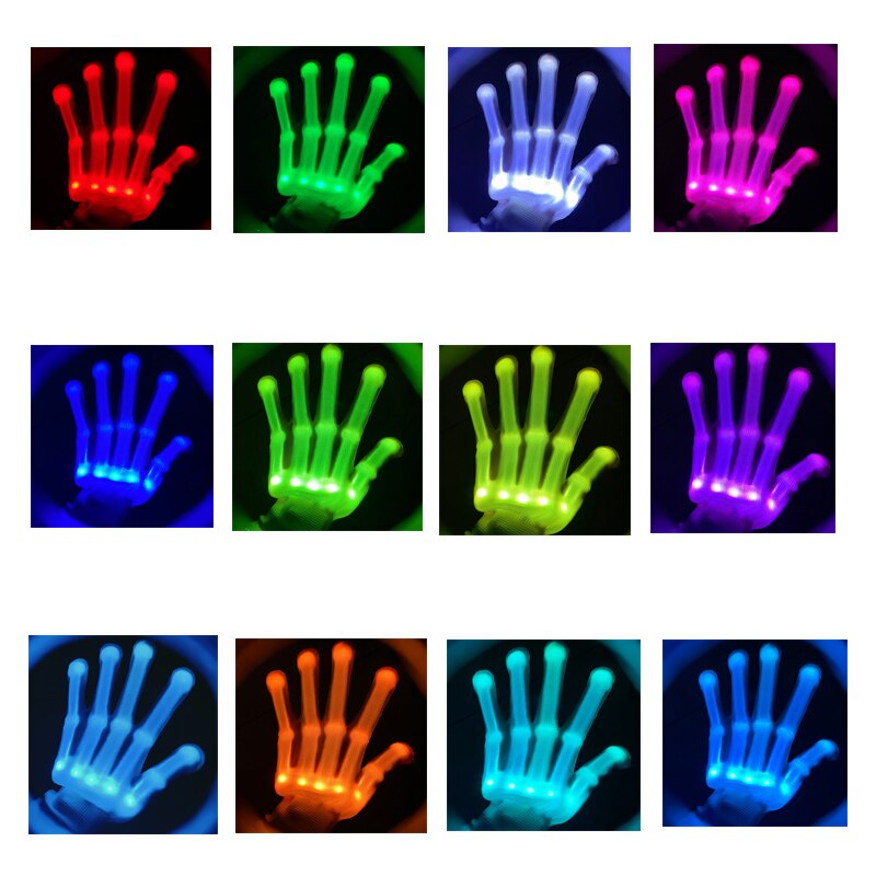 12 arten von farbe glühen handschuhe LED Licht hoch Erwachsene Handschuhe für Winter nacht Party