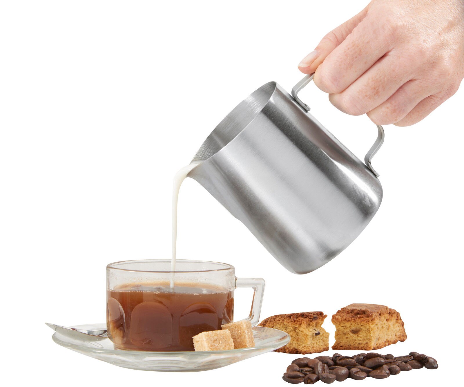 350Ml Rvs Giet Pot Cup Mok (Zilver)