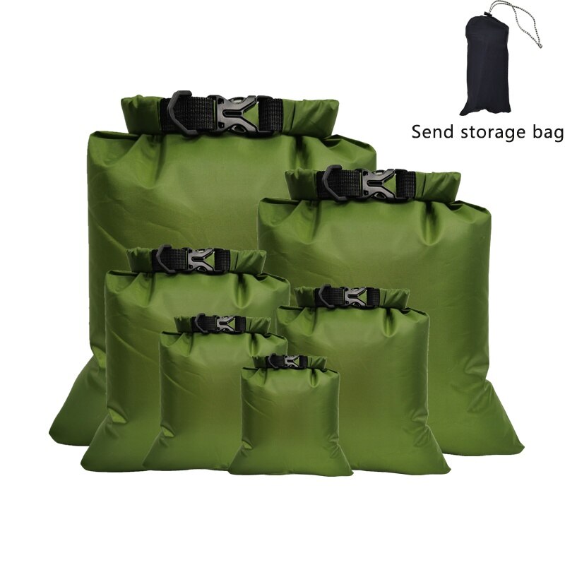 5 st/pack vattentät torrväska pack säck simning forsränning kajakpaddling flodvandring flytväska 1.5l 2.5l 3l 3.5l 5l 8l: Grön