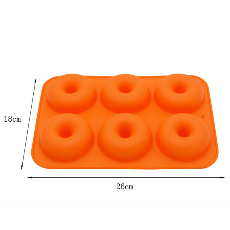 6 Hole Donut Cake Mold Food Grade Silicone Mini Chocolate Cake Bread Mold Eco-friendly Household Kitchen Oven Baking Pastry Tool