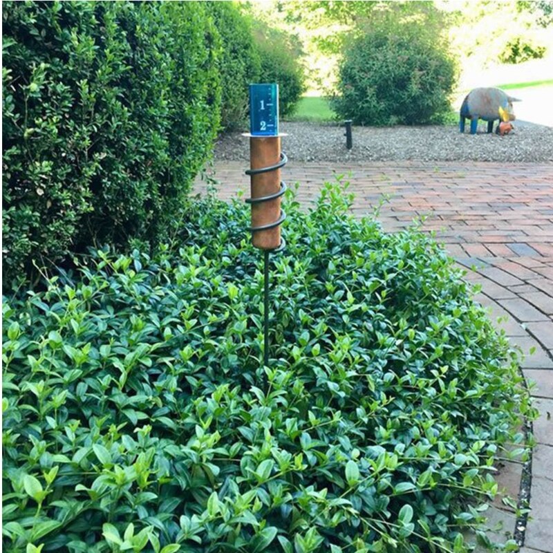 E15A Copper Rain Gauge Garden Water Meter, Floating Rain Gauge Garden &amp; Landscape-Pluviometer Float Measure Vertical Fence