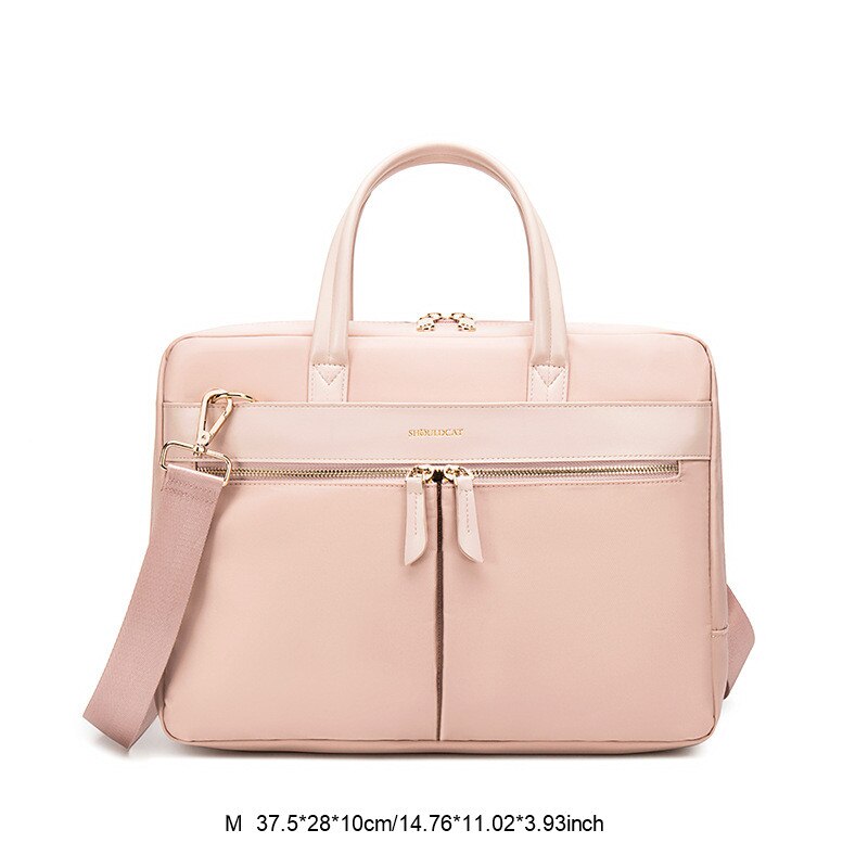 OYIXINGER Women&#39;s Briefcase Business Tote Messenger Bags For Female A4 Document Storage 13 14 15 Inch Laptop Bag For Macbook Hp: Pink m