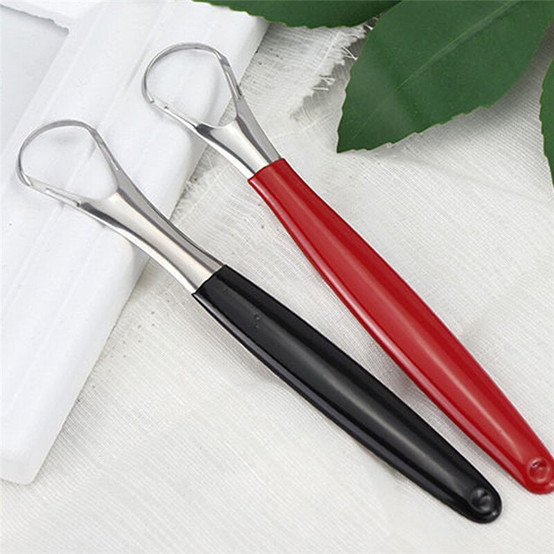 1pc hyödyllistä kielen kaavin ruostumatonta terästä suun kielen puhdistusaine suuharja uudelleen käytettävä tuoreen hengityksen kone