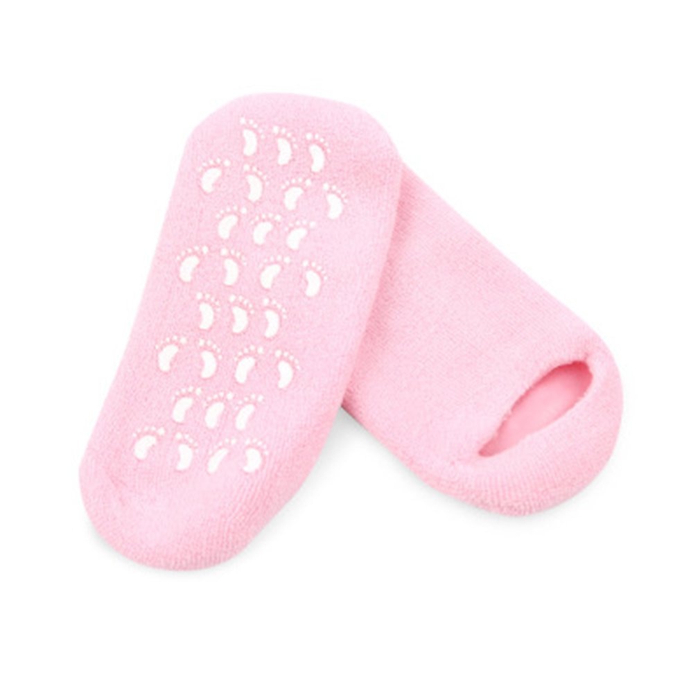 Hydratant blanchissant exfoliant pied masque gants Spa Gel chaussettes main masque soins des pieds beauté coton chaussettes: Rose