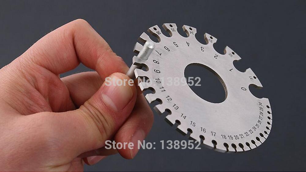 0-36 Round Wire Gauge 2MM Weld Diameter Gauge Welding Inspection Stainless Steel Inch Inspection A.W.G Gauges American Standard