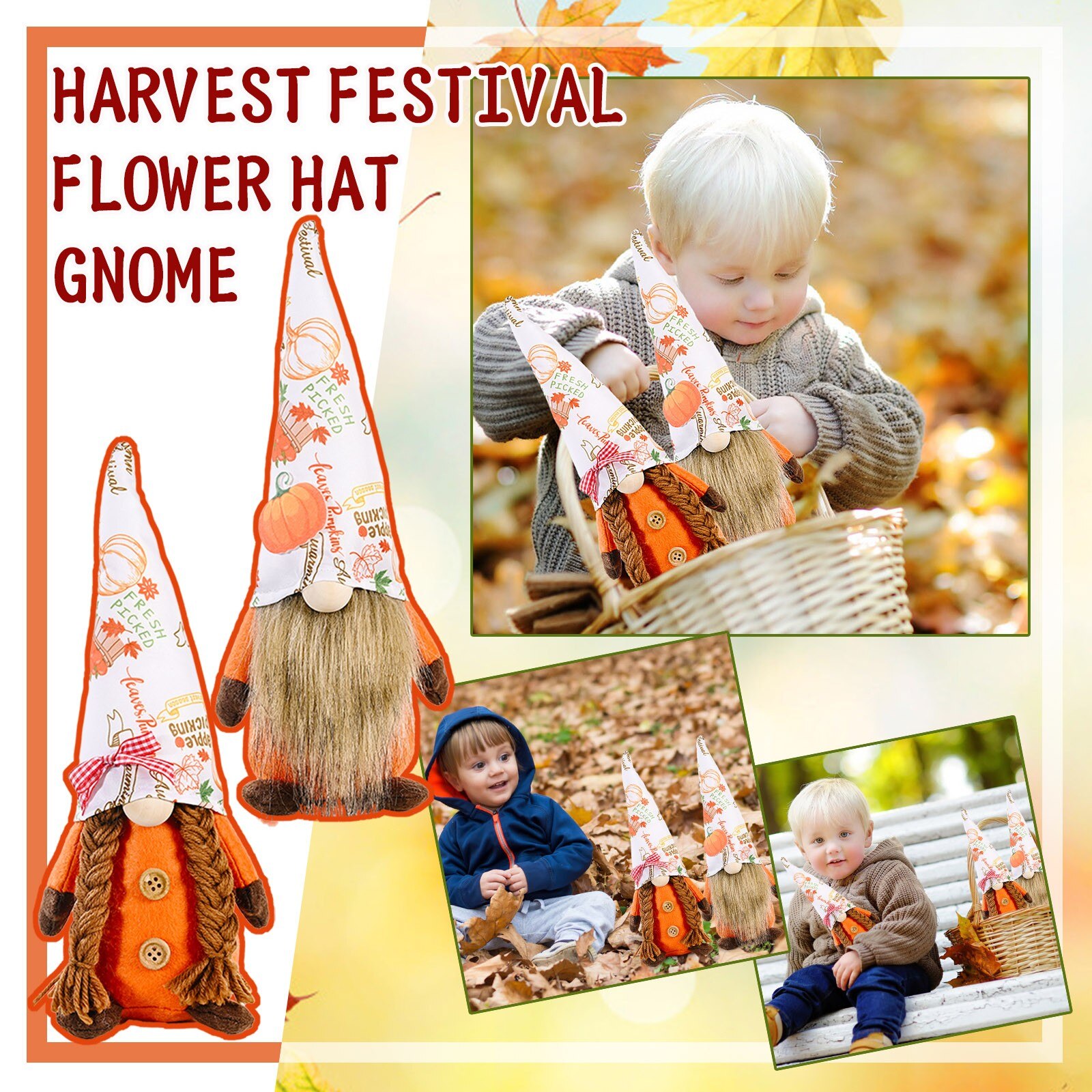 40 #2Pc Oogsten Festival Decoraties Zonnebloem Pompoen Faceless Gnome Elf Thanksgiving Kinderkamer Woondecoratie Moeder Dag